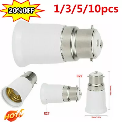 B22 To E27 Light Socket Adapter Bayonet Lamp Base To Edison E27 Bulb Screw UK • £1.39