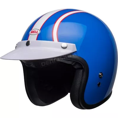 $204.95 • Buy Bell Helmets Blue/White/Red Custom 500 Six Day Steve McQueen Helmet - 7148357