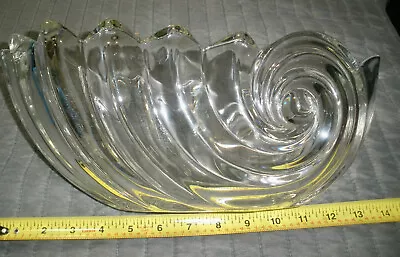 Mikasa Clearwater Crystal Ocean Wave Nautilus Buffet Bowl Germany Glass Shell • $59