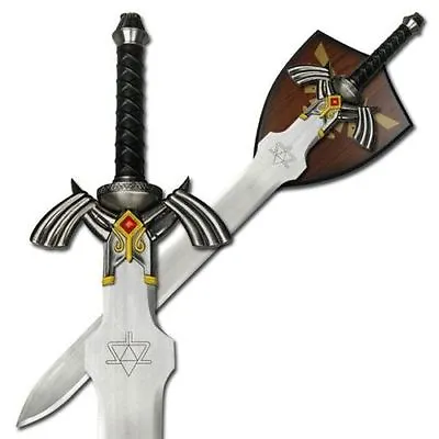 37.5  LEGEND OF ZELDA MASTER SWORD TWILIGHT PRINCESS REPLICA W/ PLAQUE MOUNT • $69.95