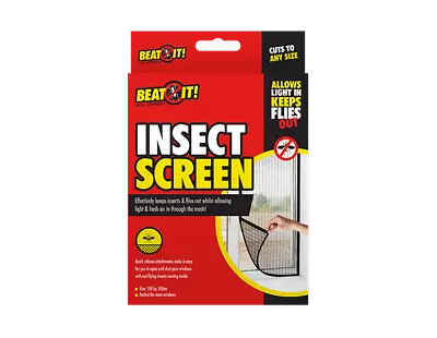 BLACK Large Window Screen Mesh Net Insect Fly Bug Mosquito Moth Door Netting UK • £3.95