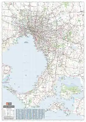 $225 • Buy Melbourne & Region Hema 700 X 1000mm Laminated Wall Map With Hang Rails
