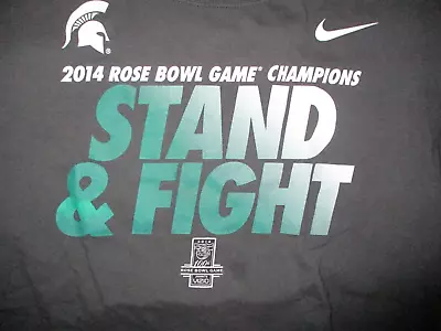 Gray MICHIGAN STATE SPARTANS FOOTBALL 2014 Rose Bowl Champions T Shirt XL Nike • $19.99