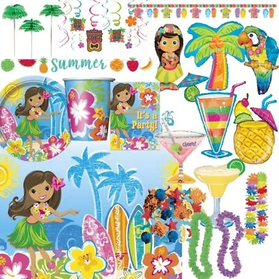 £2.65 • Buy Hula Beach Hawaiian Luau Tiki Summer Party Tableware, Decorations, Balloons