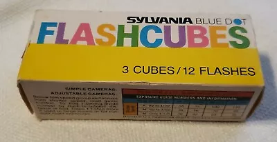 Vintage Sylvania GTE Blue Dot Flash Cubes 3 Pack 12 Flashes Three Flashcubes NEW • $2.99