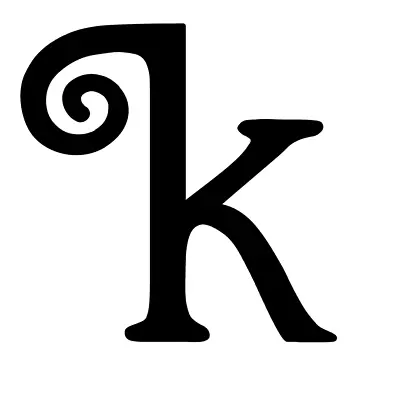 K Curl Letter Lower Case Monogram Initial Vinyl Decal Sticker A1166 • $2.25