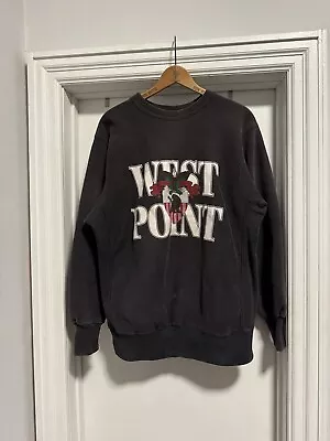 Vintage 90s West Point Black Reverse Weave Crewneck Sweatshirt Mens  Size Large • $79.99