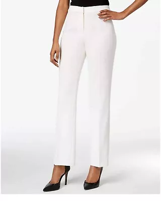 NWT Kasper Womens Vanilla Ice Stretch Crepe Trouser Pants Size 16 • $21
