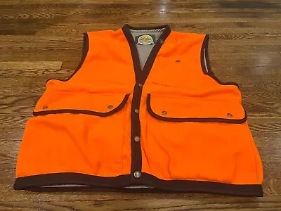 VTG Cabela's Hunting Vest Men M Orange Snap Outdoor Upland Game Shooting USA • $30