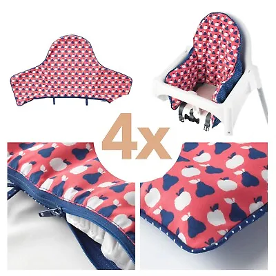 4 X NEW IKEA ANTILOP Cushion Covers For Inflatable High Chair Cushion Red/Blue • £13.99