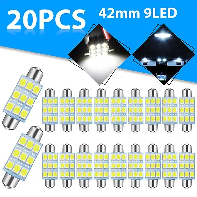 20x 41mm 42mm 9SMD LED Dome Map Interior Light Bulbs 578 211-2 212-2 6000K White • $10.48