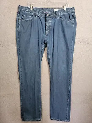 Matix Pants 38 X 33 Blue Jeans Denim Slim Straight Gripper Button Fly • $24.99