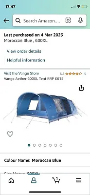 Vango Aether 600XL Tent | Comes With Ground Sheet And Mallet - See Description • £350