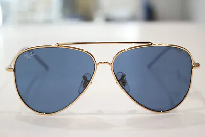 Rayban Aviator Reverse RBR0101S  Rose Gold/Blue Sunglasses • $199