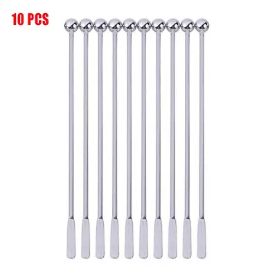 Swizzle Sticks Metal -Stainless Steel Mixing Cocktail Stirrers Wine Drink` • £5.17