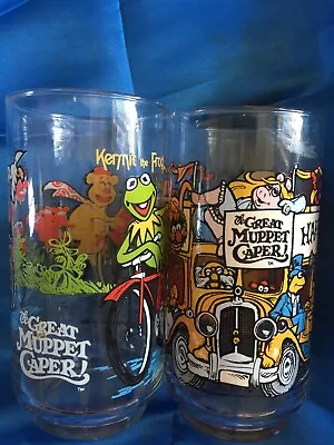 McDonalds The Great Muppet Caper Glasses Lot Of 2 Vintage 1981 Henson Muppets • $17.99