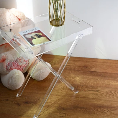 $131 • Buy Folding Acrylic Coffee Table  End Table Side Table Display Stand Household Tray