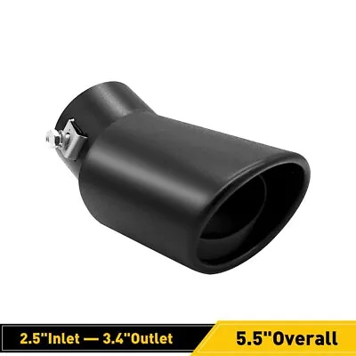 Black Car Exhaust Pipe Tip Rear Tail Throat Muffler Stainless Steel 2.5'' Round • $15.99