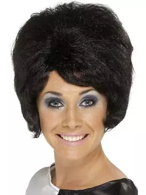 1 Piece Beehive Retro Wig 1960s Theme Black Color Fancy Dress Costume Accessory • £9.49