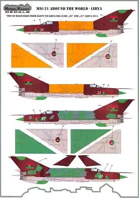 Model Maker Decals 1/72 MIKOYAN MiG-21  FISHBED  LIBYAN AIR FORCE • $9.99