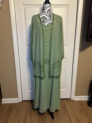 3-piece Beaded Green Jacket Dress • $15.99