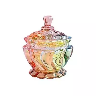 $16.39 • Buy SOCOSY Royal Embossed Clear Glass Apothecary Jar With Lids , Candy Jar