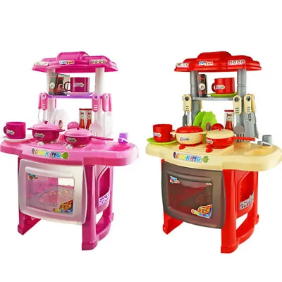 £17.99 • Buy Kids Children's Kitchen Play Set Pink / Red Cooking Toddler Infant Baby Toy Gift