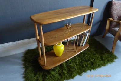 £595 • Buy Ercol Half Giraffe Blonde Mid Century Bookcase Room Divider Trolley Model 361