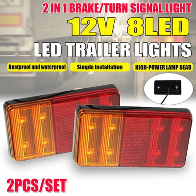 $13.99 • Buy 2PCS LED Trailer Lights 12V Volt Tail Lamp Stop Indicator 4WD 4X4 Camper UTE AU