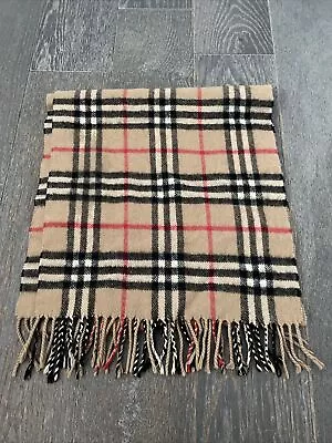 £85.99 • Buy BURBERRY 100% Cashmere Beige Nova Check Scarf Made In England