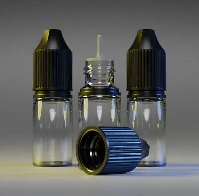 £149.99 • Buy 10ml Empty Plastic Bottles Clear PET Essential Oils Liquid Black Cap QUALITY UK