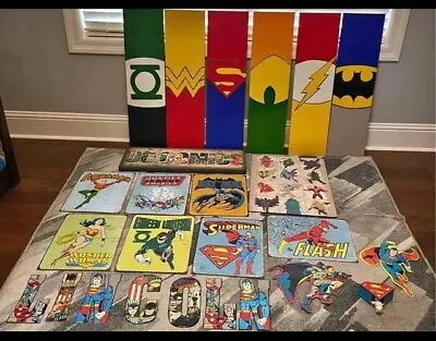 Boys DC Art Tin Wall Decor Cartoon Collection • $70