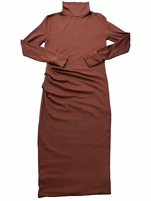 Athleta Industry Havana Turtleneck Ruched Midi Dress Sz XS Merino Wool Blend • $34.99