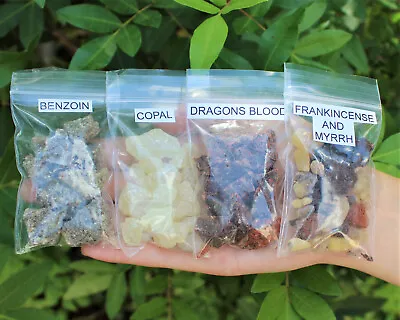 Incense Resin Sampler Set Of 4 Copal Benzoin Dragons Blood Frankincense & Myrrh • $8.85