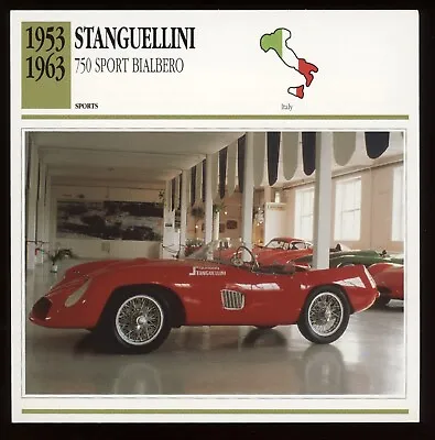 1953 - 1963  Stanguellini 750 Sport Bialbero  Classic Cars Card • $4.95