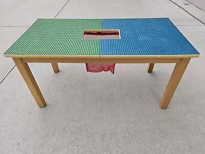 Vintage Table Toys Wood Building Table. 32”16”x16” For LEGO Duplo Mega Blocks • $79.97
