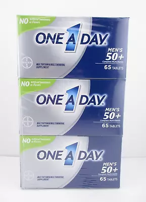 One A Day MEN'S 50+ Complete Multivitamin 65ct X 3 Pk = 195 Tablets- FREE SHIPP • $19.95