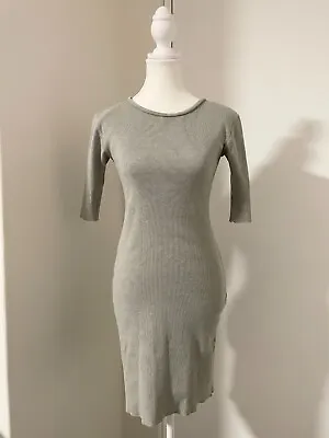 Viktoria & Woods Australia Grey Organic Cotton Bodycon Dress Size 1 RRP$200 • $38.95