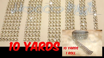£5.59 • Buy 9m Length Silver Diamante/ Diamonte Rhinestone Effect Mesh Ribbon Cake Trim 