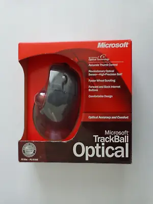 BRAND NEW Vintage Microsoft Trackball Optical Mouse Rare New Sealed D67-00001 • $399.99
