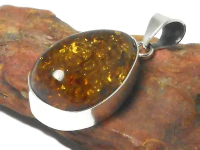 AMBER  Sterling  Silver  925  Gemstone  PENDANT   -  Gift Boxed! • £127