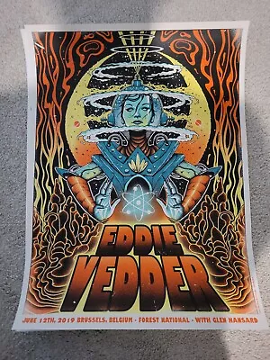 SALE PEARLLJAM Eddie Vedder Poster Brussels Belgium Forest National 6/12 2019 • $51.27