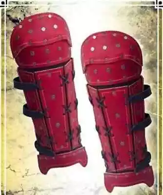 Medieval Leather Samurai Greaves - Leather Armor For LARP And Cosplay • £95.65