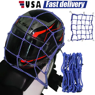 Motorcycle Helmet Net Reflective Motorcycle Luggage Solid Elastic Bungee Cord US • $10.37