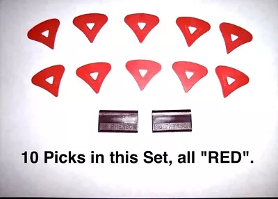 McPherson RED 1980's Vintage Patented Guitar PICK Picks 10 Pick Set ALL   RED   • $19.90