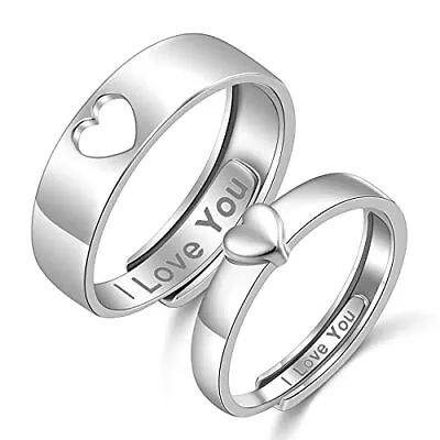 Couple Rings 925 Sterling Silver Couples Rings For Him And Her Set Matching H... • $54.88