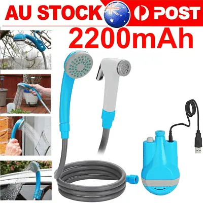 Portable Camping Shower Outdoor Travel Shower Pump USB Charger For Hiking Camp • $36.90