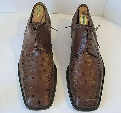 Mezlan Men's Brown Genuine Ostrich Oxford Shoes Size 10.5 M • $137.08