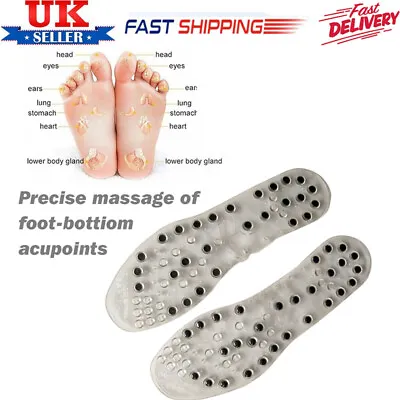 1 Pair Unisex Magnetic Shoe Insoles Massage Acupressure Foot Therapy Pain Relief • £9.46