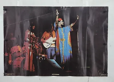 Stevie Wonder 1973 Poster 22.75x34  RARE On Stage With Band Wall Art • $19.99